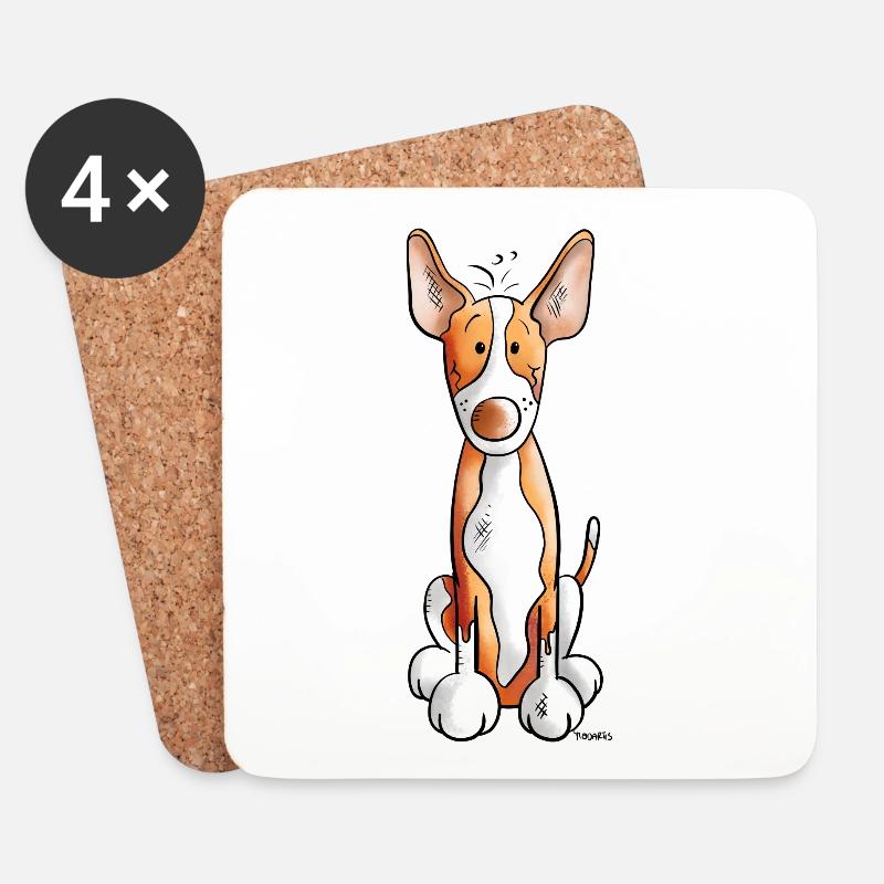 Süßer Podenco - Untersetzer (4er-Set) - Weiß