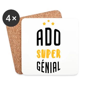 Teenager / Jugendliche / Jugendlicher / Kind - Untersetzer (4er-Set) - Weiß - Vorne