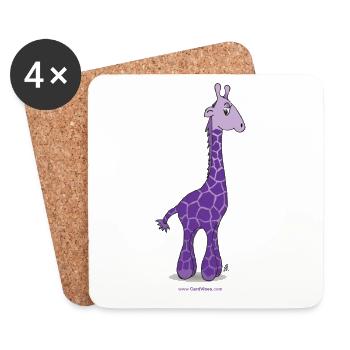 Girafe pourpre - Dessous de verre (lot de 4) - blanc - Devant
