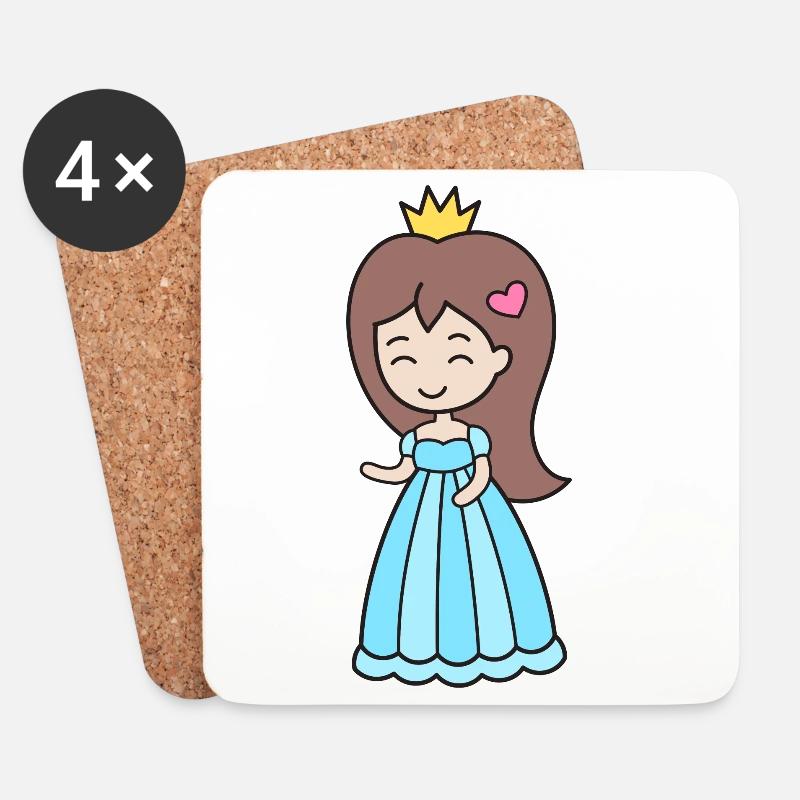 Prinzessin - Untersetzer (4er-Set) - Weiß