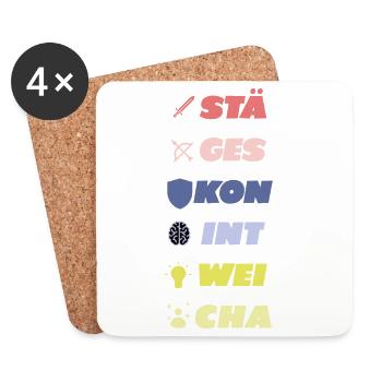 Pen and Paper Attribute | Pen and Paper - T-Shirt - Coasters (set of 4) - white - Front