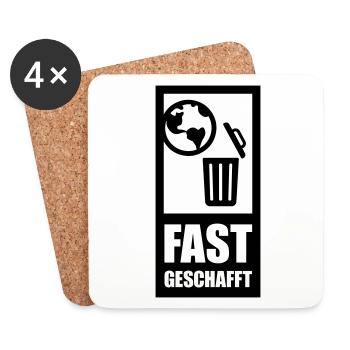 fast geschafft - Untersetzer (4er-Set) - Weiß - Vorne