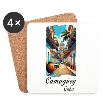 Conception de voyages à Camagüey et à Cuba - Dessous de verre (lot de 4) - blanc - Devant
