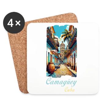 Conception de voyages à Camagüey et à Cuba - Dessous de verre (lot de 4) - blanc - Devant