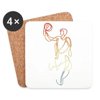 Basketball Vintage Look - Coasters (set of 4) - white - Front