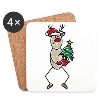 Noël - Dessous de verre (lot de 4) - blanc - Devant