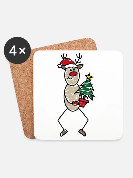 Weihnachten - Untersetzer (4er-Set) - Weiß