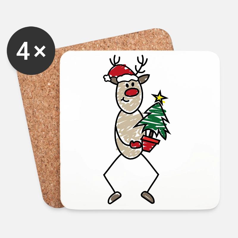 Weihnachten - Untersetzer (4er-Set) - Weiß