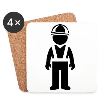 Construction worker - Coasters (set of 4) - white - Front