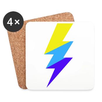 TriColor Neon Beam - Coasters (set of 4) - white - Front