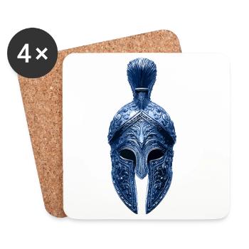 Spartaner Helm Krieger - Untersetzer (4er-Set) - Weiß - Vorne