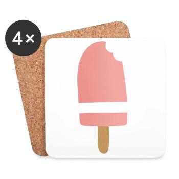Gradient Pink Popsicle Bite - Coasters (set of 4) - white - Front