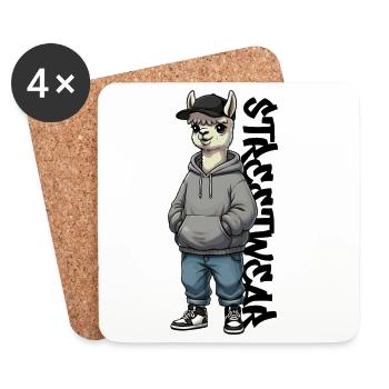 Alpaca Streetwear Urban Style Design - Coasters (set of 4) - white - Front