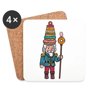 Donut-Cracker Nussknacker - Untersetzer (4er-Set) - Weiß - Vorne