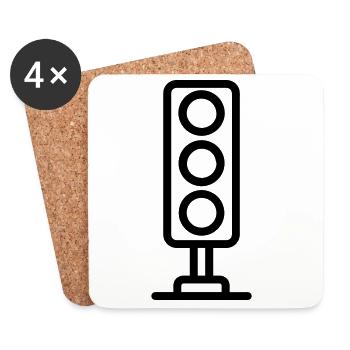 traffic light - Coasters (set of 4) - white - Front