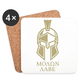Molon Labe Sparta Helm Komm und hol es Dir - Untersetzer (4er-Set) - Weiß - Vorne