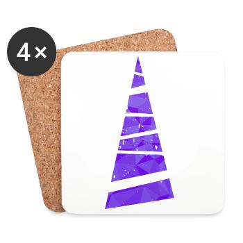 Christmas Tree - Weihnachtsbaum - Weihnachten - Untersetzer (4er-Set) - Weiß - Vorne