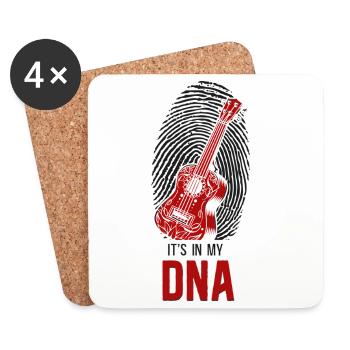 Hawaiian Ukulele Uke Fingerprint - Coasters (set of 4) - white - Front