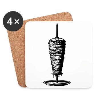 Kebab brooch - Coasters (set of 4) - white - Front