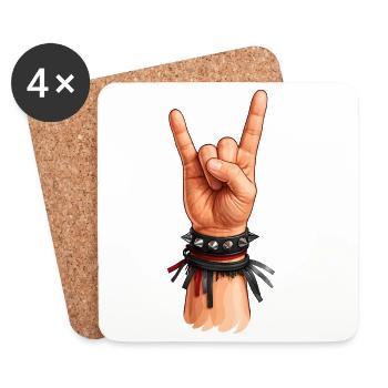 Rock Hand – Déclaration de festival et de musique - Dessous de verre (lot de 4) - blanc - Devant