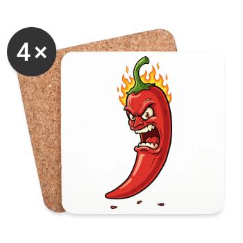 Raging Flame Chili - Coasters (set of 4) - white - Front