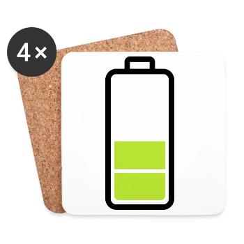 low battery - Coasters (set of 4) - white - Front