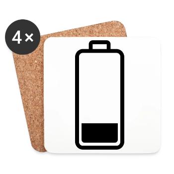 low battery - Coasters (set of 4) - white - Front