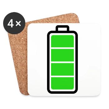 low battery - Coasters (set of 4) - white - Front