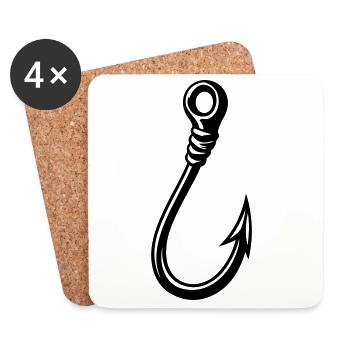 Fish hook icon - Coasters (set of 4) - white - Front
