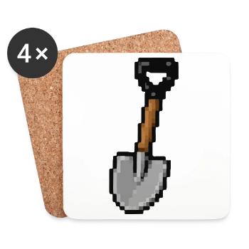 Pixel Shovel - Coasters (set of 4) - white - Front