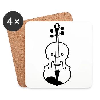 Fiddle Cartoon Style - Coasters (set of 4) - white - Front
