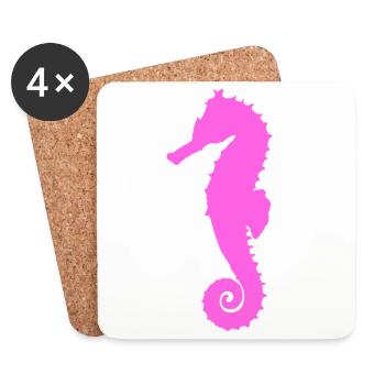 Seepferdchen pink - Untersetzer (4er-Set) - Weiß - Vorne