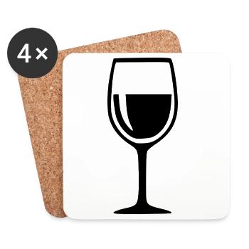 Wine Glass Black Grapevine Wine Gift - Coasters (set of 4) - white - Front