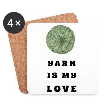 Yarn Is My Love – Green Yarn – Crochet & Knitting - Untersetzer (4er-Set) - Weiß - Vorne