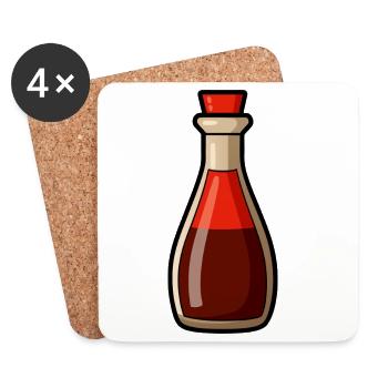 Soy sauce - Coasters (set of 4) - white - Front