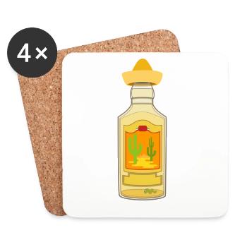 Tequila Bottle Mexico - Coasters (set of 4) - white - Front