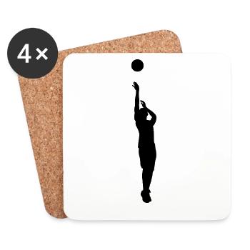 basketball - Dessous de verre (lot de 4) - blanc - Devant