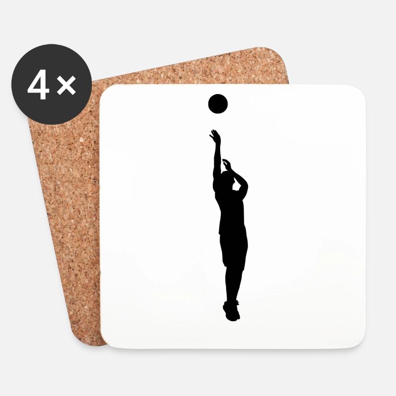 basketball - Dessous de verre (lot de 4) - blanc