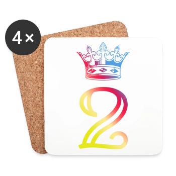 2 Number crown - Coasters (set of 4) - white - Front