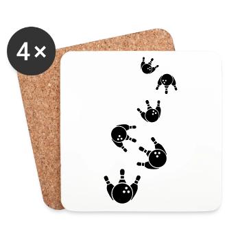 Kegeln Kegel Icon - Untersetzer (4er-Set) - Weiß - Vorne