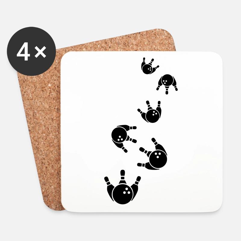 Kegeln Kegel Icon - Untersetzer (4er-Set) - Weiß