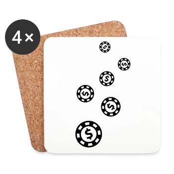 Poker Chip Icon - Coasters (set of 4) - white - Front