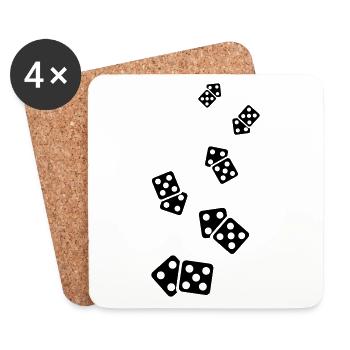 Symbole du casino Dice - Dessous de verre (lot de 4) - blanc - Devant