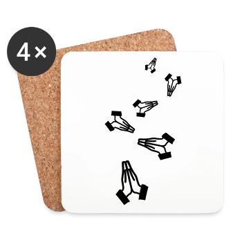 Beten Hände Icon - Untersetzer (4er-Set) - Weiß - Vorne