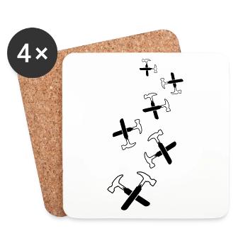 Hammer Symbol - Untersetzer (4er-Set) - Weiß - Vorne