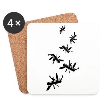 Pocket knife - Coasters (set of 4) - white - Front