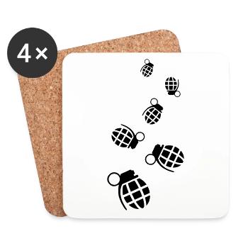 Grenade weapon icon - Coasters (set of 4) - white - Front