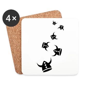 Viking Helmet - Coasters (set of 4) - white - Front