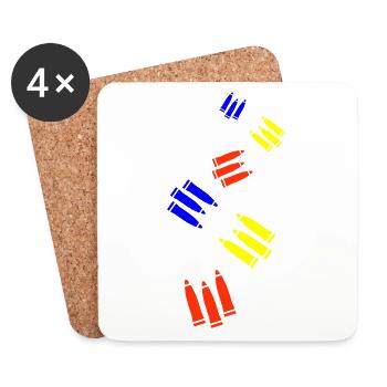 Icône de cartouche - Dessous de verre (lot de 4) - blanc - Devant