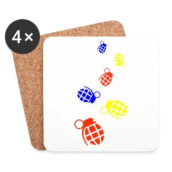 Grenade weapon icon - Coasters (set of 4) - white - Front